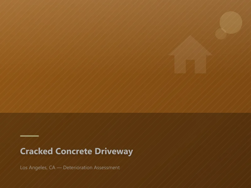 Cracked and deteriorated concrete driveway requiring professional evaluation and repair in Los Angeles, CA