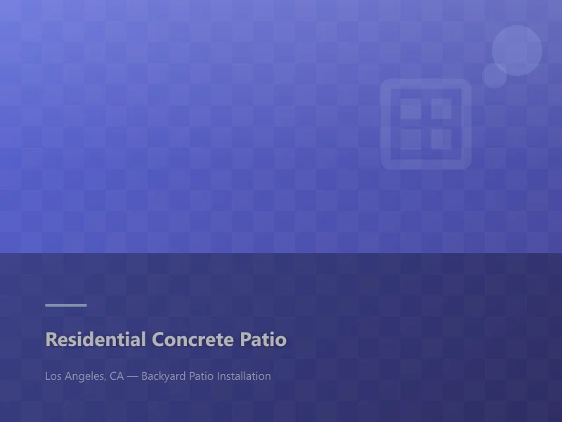 Completed residential concrete patio project in a Los Angeles neighborhood